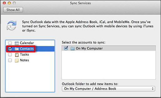 Sync icloud contacts with outlook mac